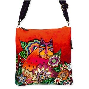 NWT Laurel Burch Chant D’Oiseau Medium Crossbody Cat Bag